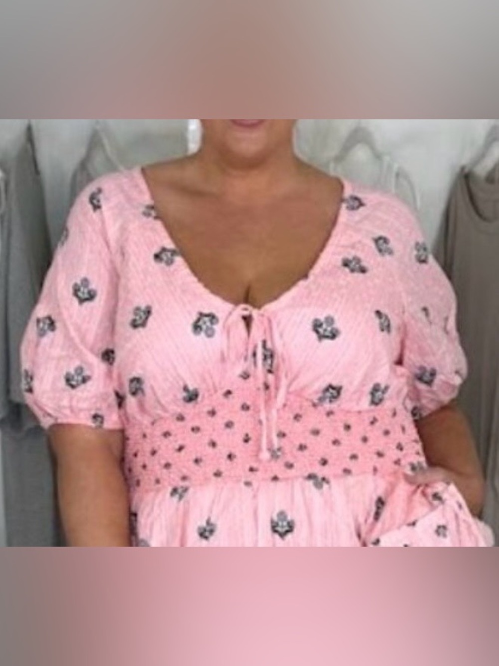 Torrid Pink Smocked Tiered Mini Dress
SIZE 2 = 18/20 *NWT* - Picture 3 of 13